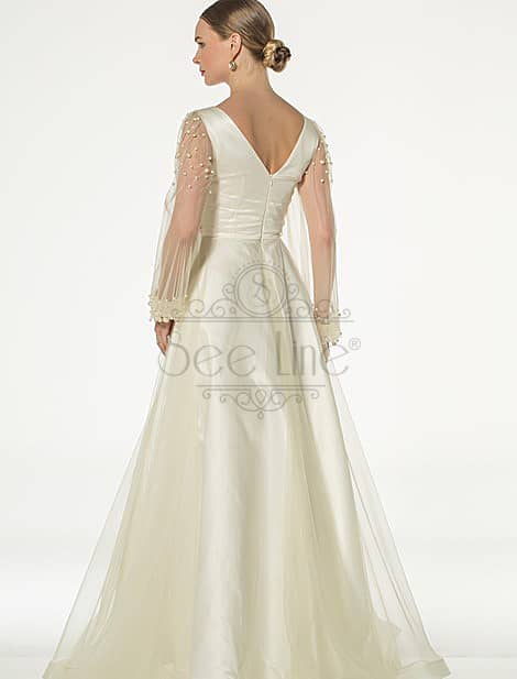 Pearl Stone Cream Evening Dress