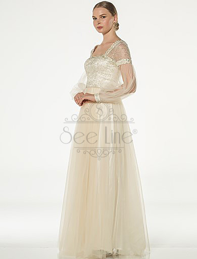 square collar sleeves flounce long white dress, square collar sleeves flounce long white dress