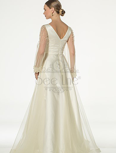 Pearl Stone Cream Evening Dress