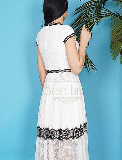 dantel işlemeli fransız boy beyaz elbise, dantel işlemeli fransız boy siyah elbise